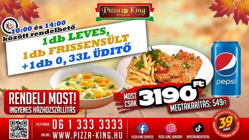 Pizza King 14 - A menü - Szuper ajánlat - Online rendelés